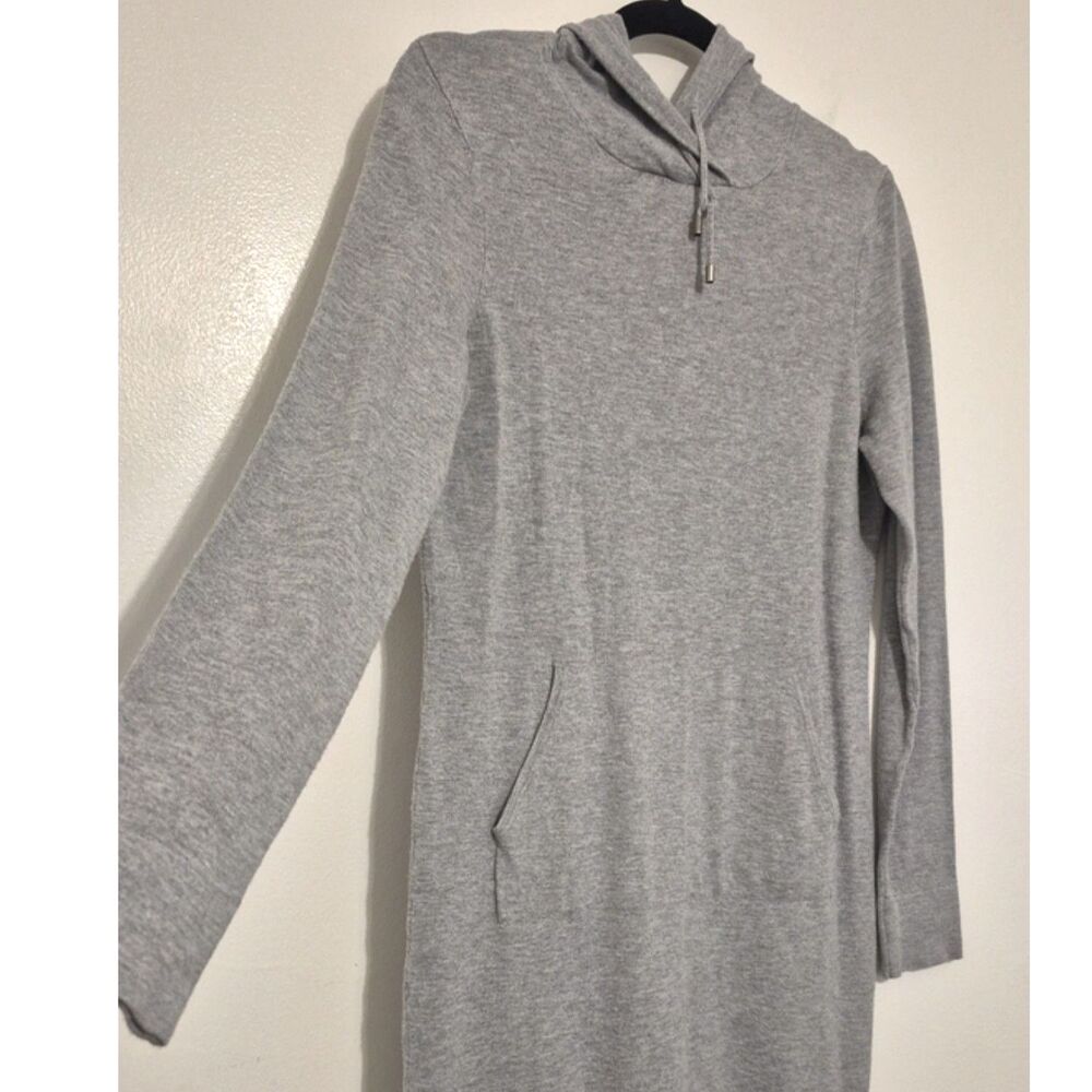 Fabletics Hooded Sweater Dress S Gray Long Sleeve Mini Tunic Athleisure Cozy